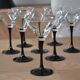 8 Vintage Black Stemmed Cocktail/Martini Glasses