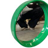 Miroir rond vert vintage de l'ère spatiale