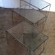 3 nesting tables in chrome metal and glass, 1970s.