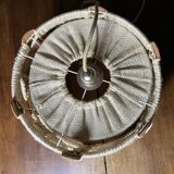 Scandinavian style jute and wood pendant light