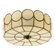 Belle lampe de plafond ou murale ronde de style Mid-Century Modern en Capiz.