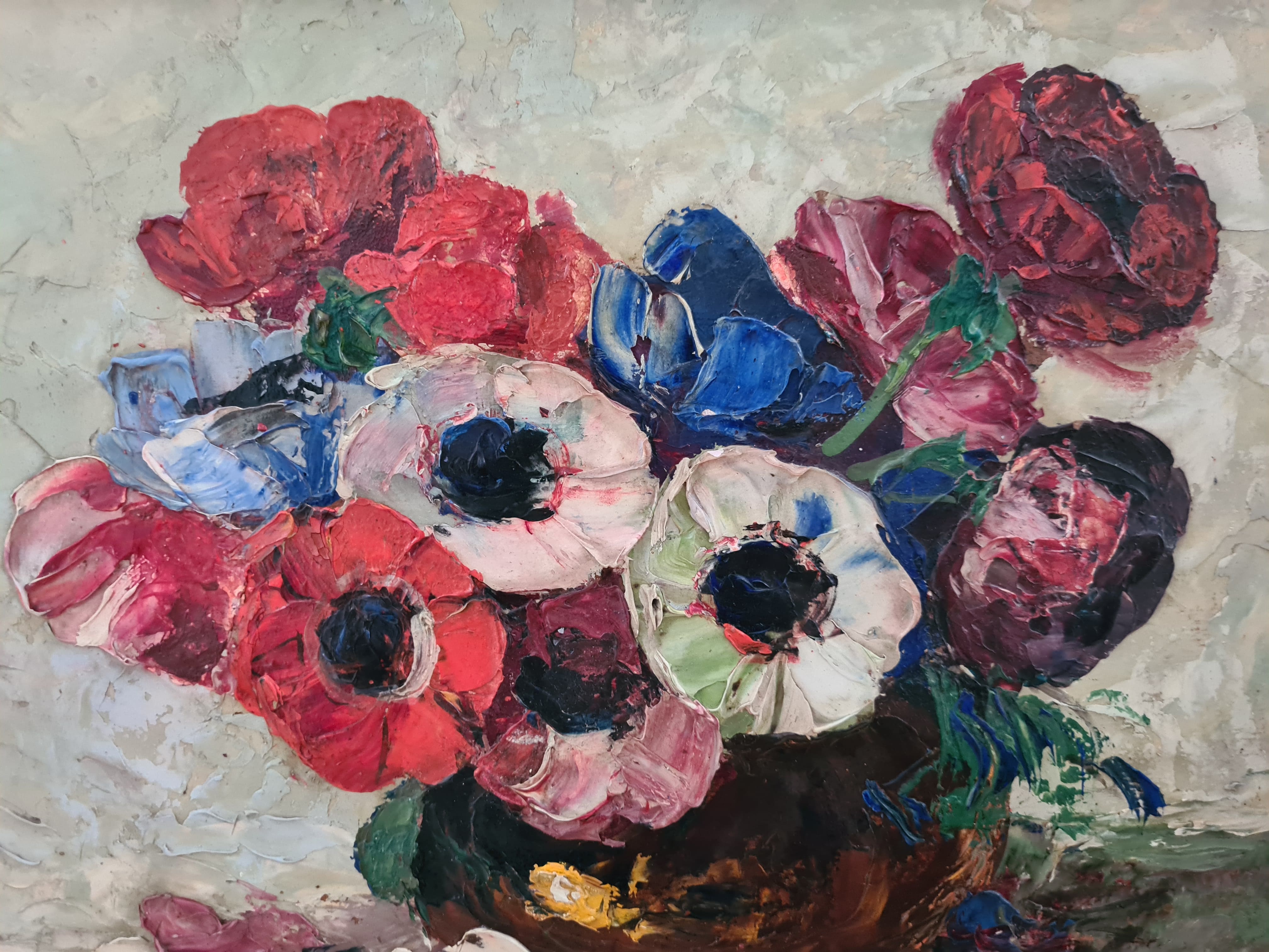 The bouquet of anemones painted by Pierre Forest