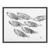 Original print of a school of fish