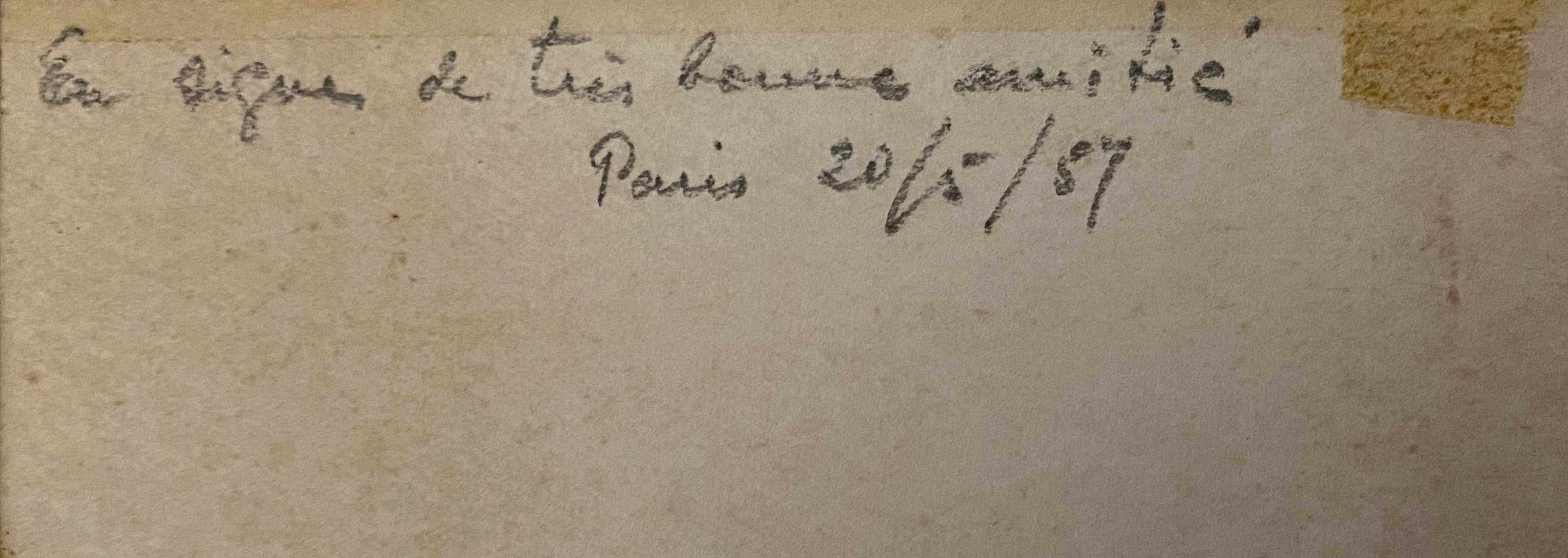 Watercolor Painting Seaside Normandy Beach? monogram 1957