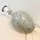 XXL Vintage Lamp Base in Beige Grey Stoneware with Raffia Lampshade 1970