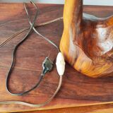Lampe brutaliste 1950/60 bois d'olivier