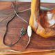 Brutalist lamp 1950/60 olive wood