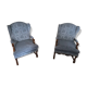 Pair of walnut armchairs - legs in sheep bone Louis XIII
