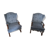 Pair of walnut armchairs - Louis XIII sheep bone legs