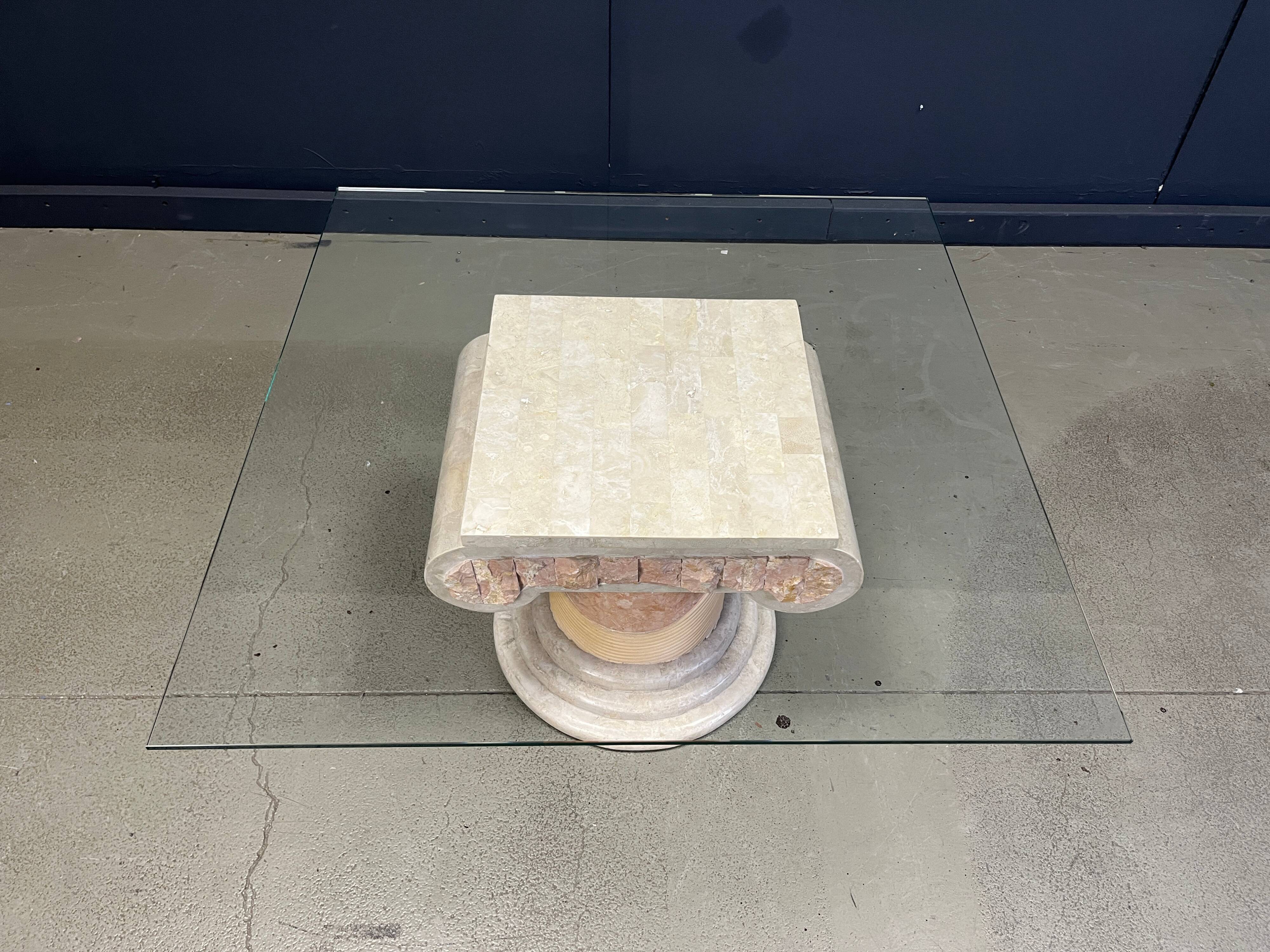 Tesselated column coffee table by Maitland Smith, 1970s