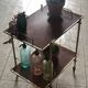 Vintage gold metal serving tray formica style