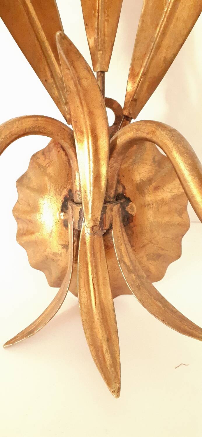 Vintage gold metal wall light
