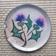 Plat mural céramique vallauris vintage 50s/60s décor chardons signé décor m