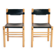 Chaises Ibisco en cuir et hêtre, Italie 1970, lot de 2