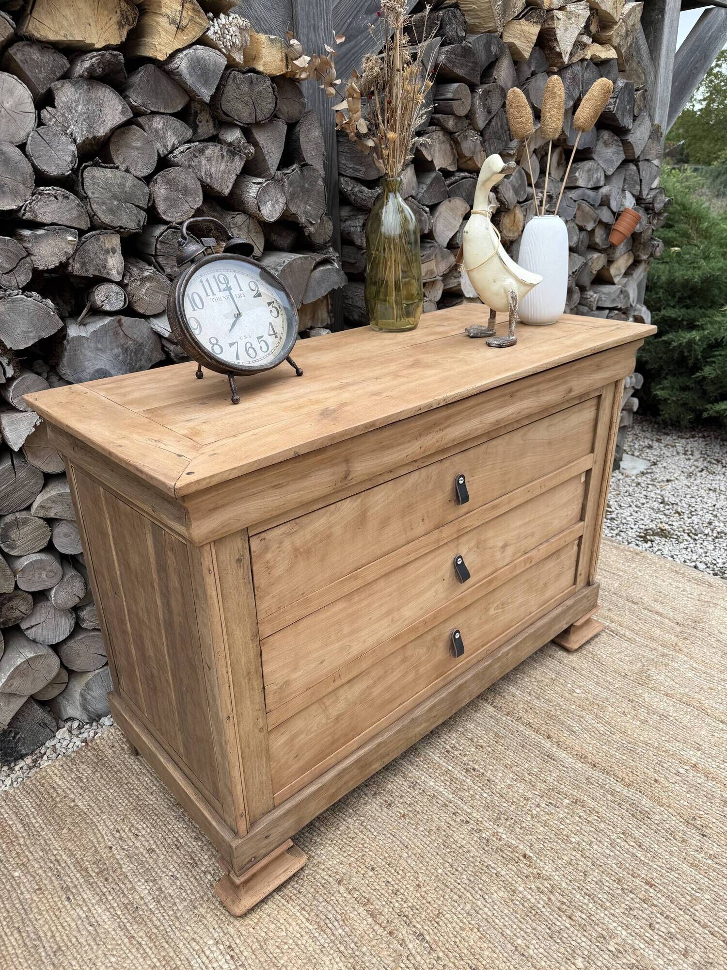 Renovated antique solid wood chest of drawers