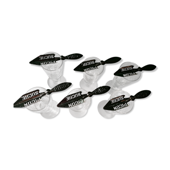 Absinthe service glasses and spoons.