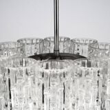 Mid-Century pendant in Murano glass elements and chrome. Italy 1960s