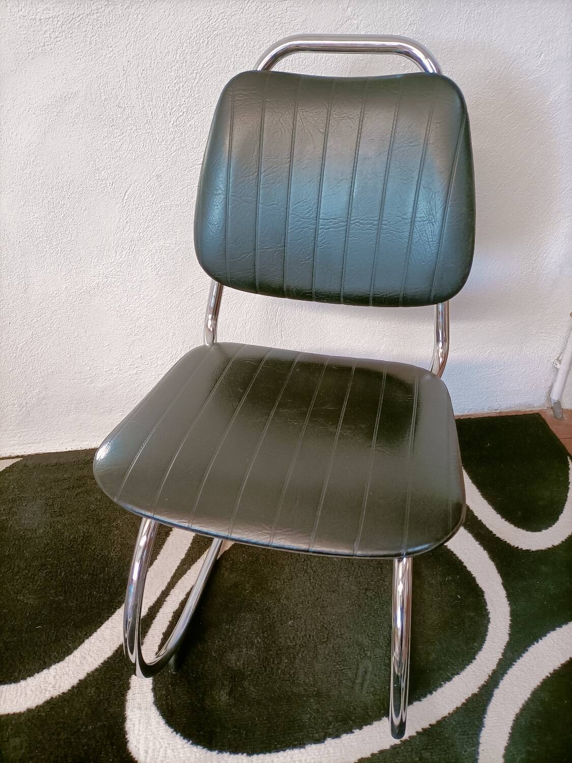 Seventies leatherette cantilever chair