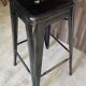 Tabouret haut de bar industriel tolix h75 empilables noir