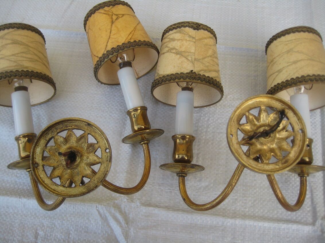 Pair of brass wall light 1920