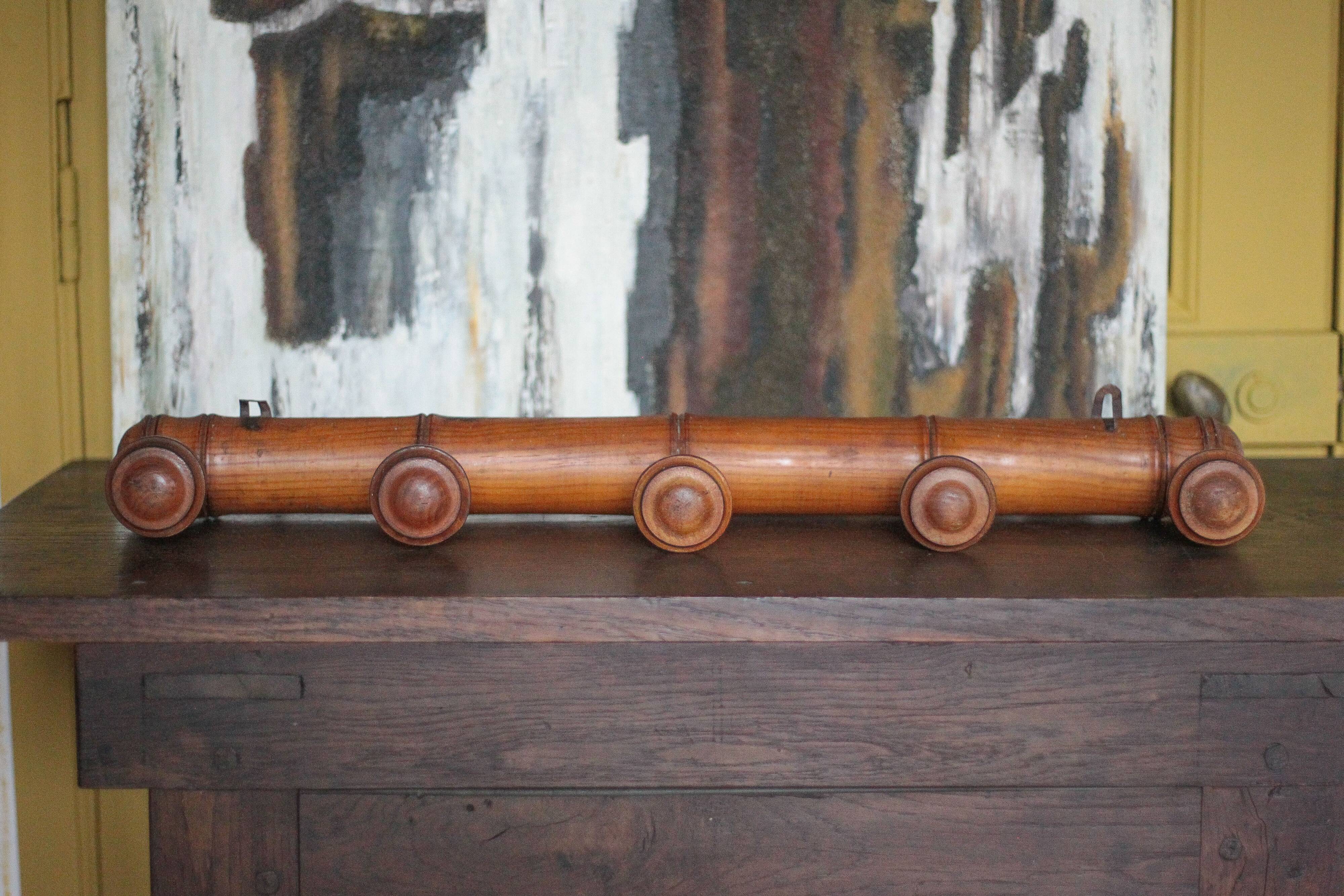 Vintage wall coat rack, wooden coat rack, wooden hooks, hooks.