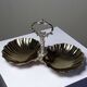 Double old metal gilded shell server vintage 50-70
