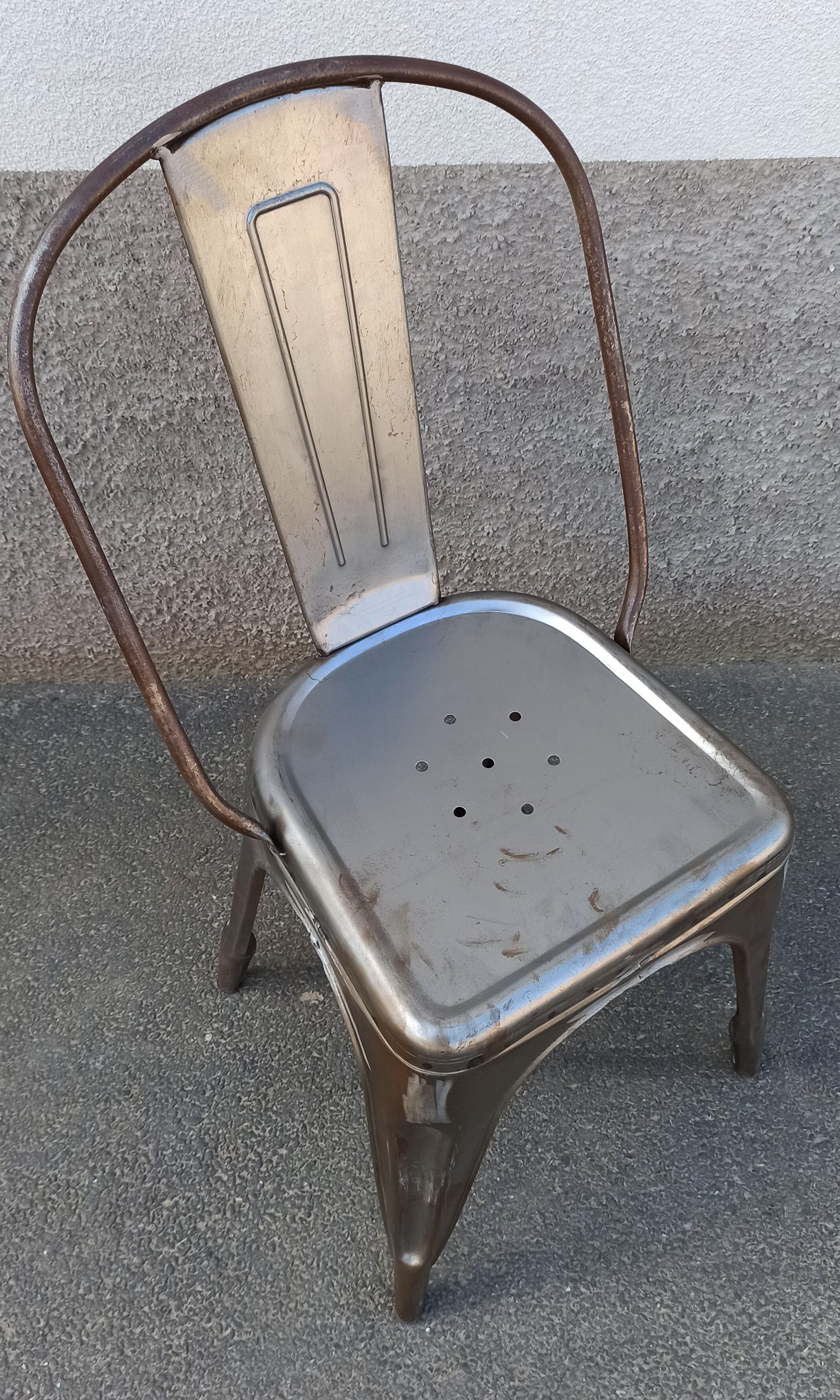 Paire de chaises en métal gris