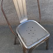 Pair of grey metal chairs