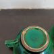 Pair of green ceramic cups K G Lunéville antique