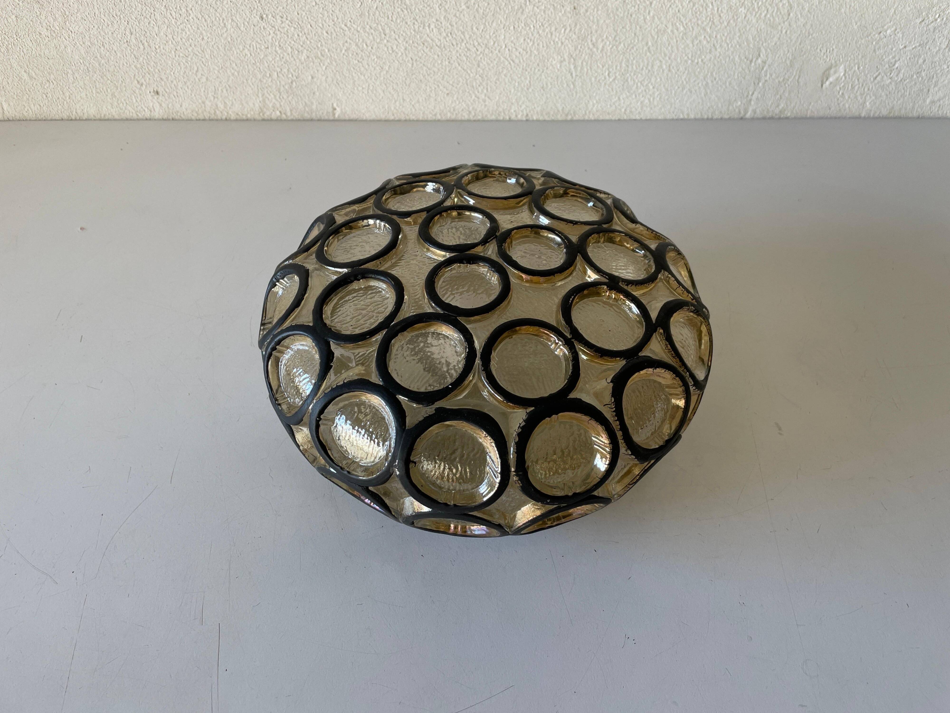 Iron or structured glass wall light by Limburg, 1960s, Germany.