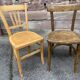 4 bistro chairs café wood curved mismatched vintage