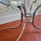 1970s dining table with chrome and smoked glass.
