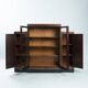 Cabinet Art Déco en noyer et érable œil de perdrix de l'école d'Amsterdam avec portes en verre, années 1930
