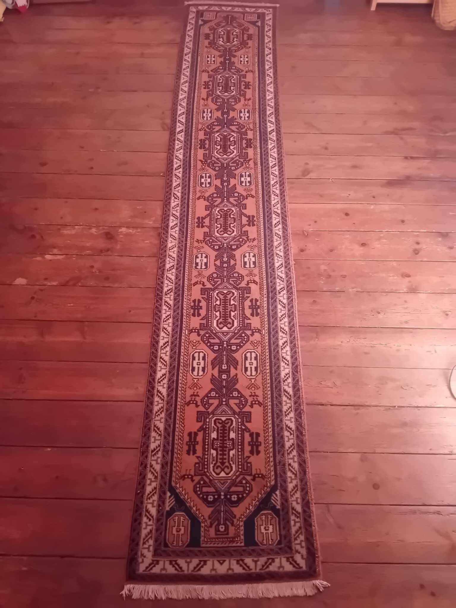 Tapis de couloir Persan fait main 385x68cm