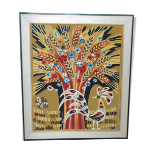 Tapisserie canevas années 1970/Pierre
