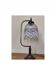 Retro brass lamp with a glass shade and bead fringes.