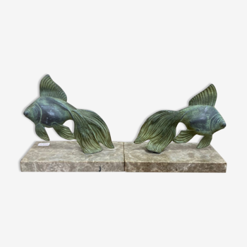 Pair of Art Deco book greenhouses "Fish"