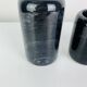 Vintage black marble candlestick trio