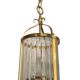 Vintage lantern chandelier in brass and crystal - 3 lights