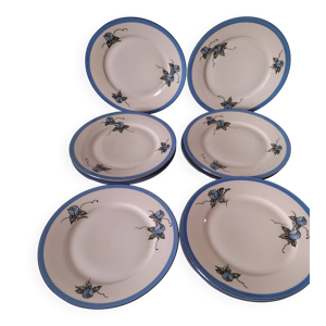 8 assiettes Art déco