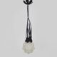 Chandelier, Art Deco suspension in wrought iron and star globe in glass paste.
