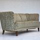 1960s, Danish 3-seater curved sofa, furniture velour, beech wood legs.