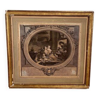 Print of Happy fertility according to Fragonard