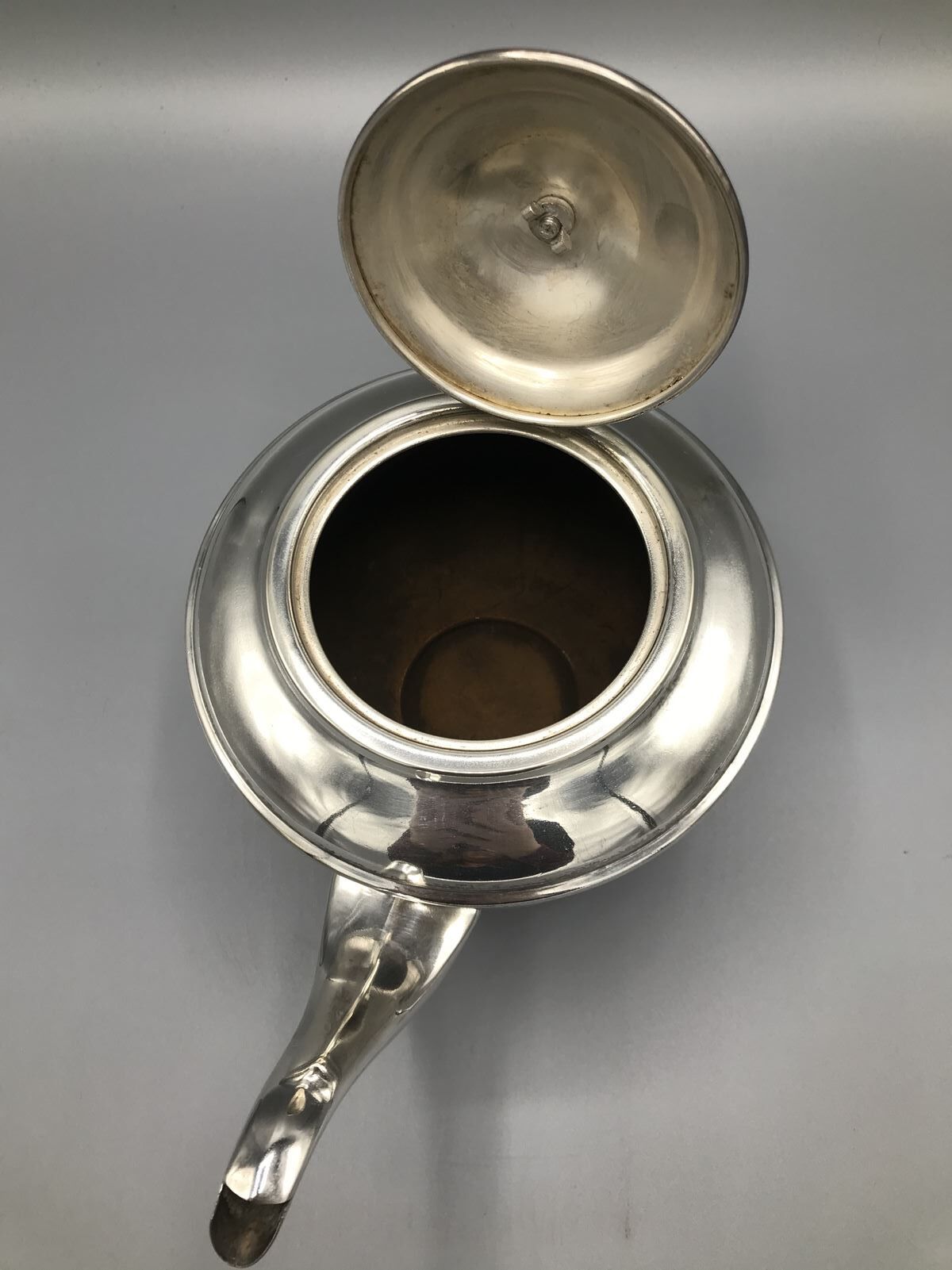 English silver metal teapot