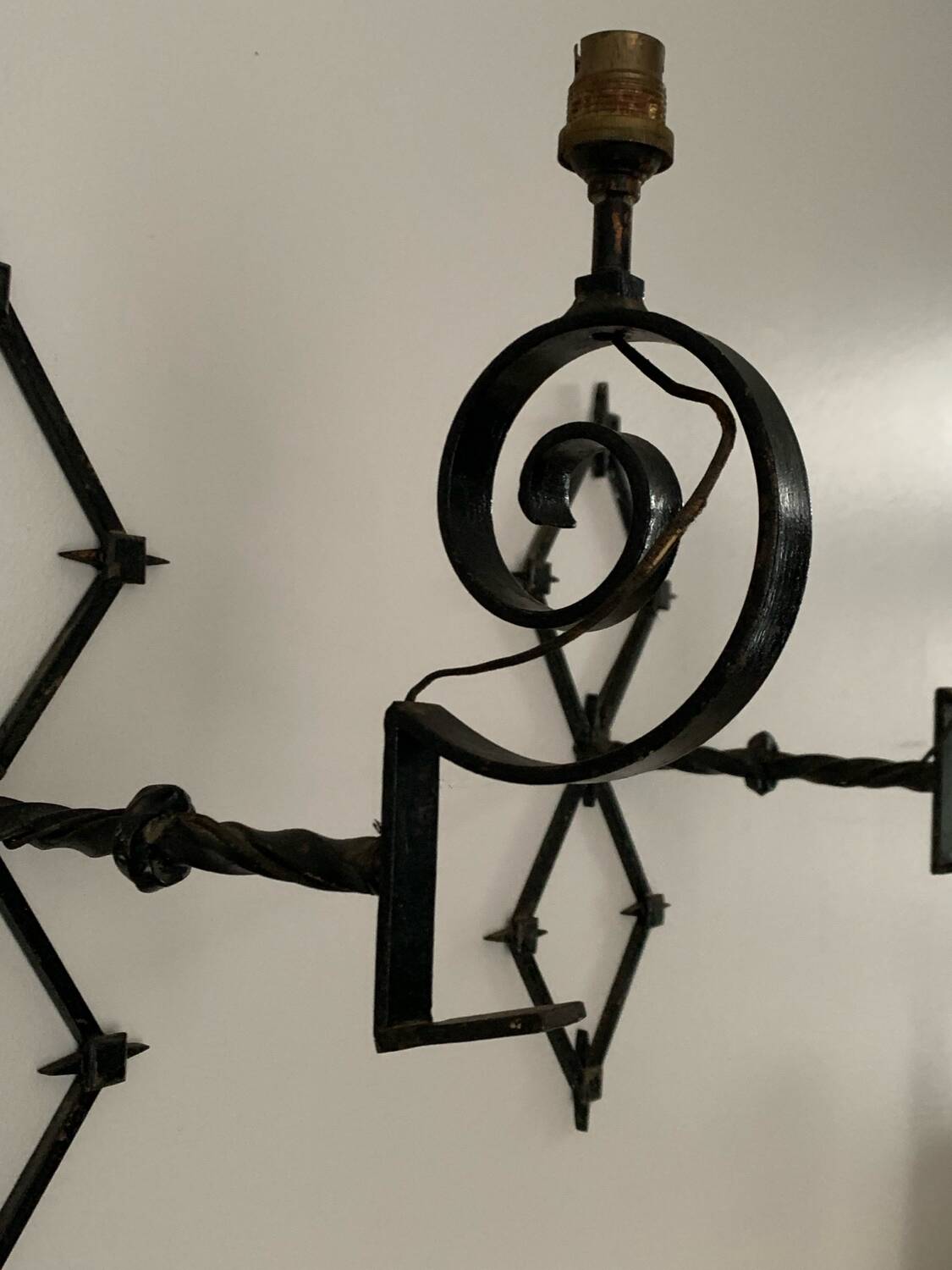 Wrought iron wall lights from the 60s