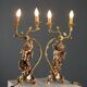 Pair of antique candelabra in carved and gilded wood, Italy, 20th century