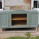 Renovated vintage sideboard with khaki paint – Haussmann chic & bohemian style
