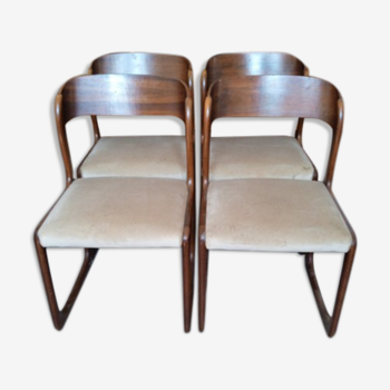 4 chaises traineau Baumann EP 1970
