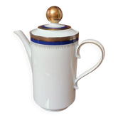 Cafetière en porcelaine - bleu cobalt - incrustation or