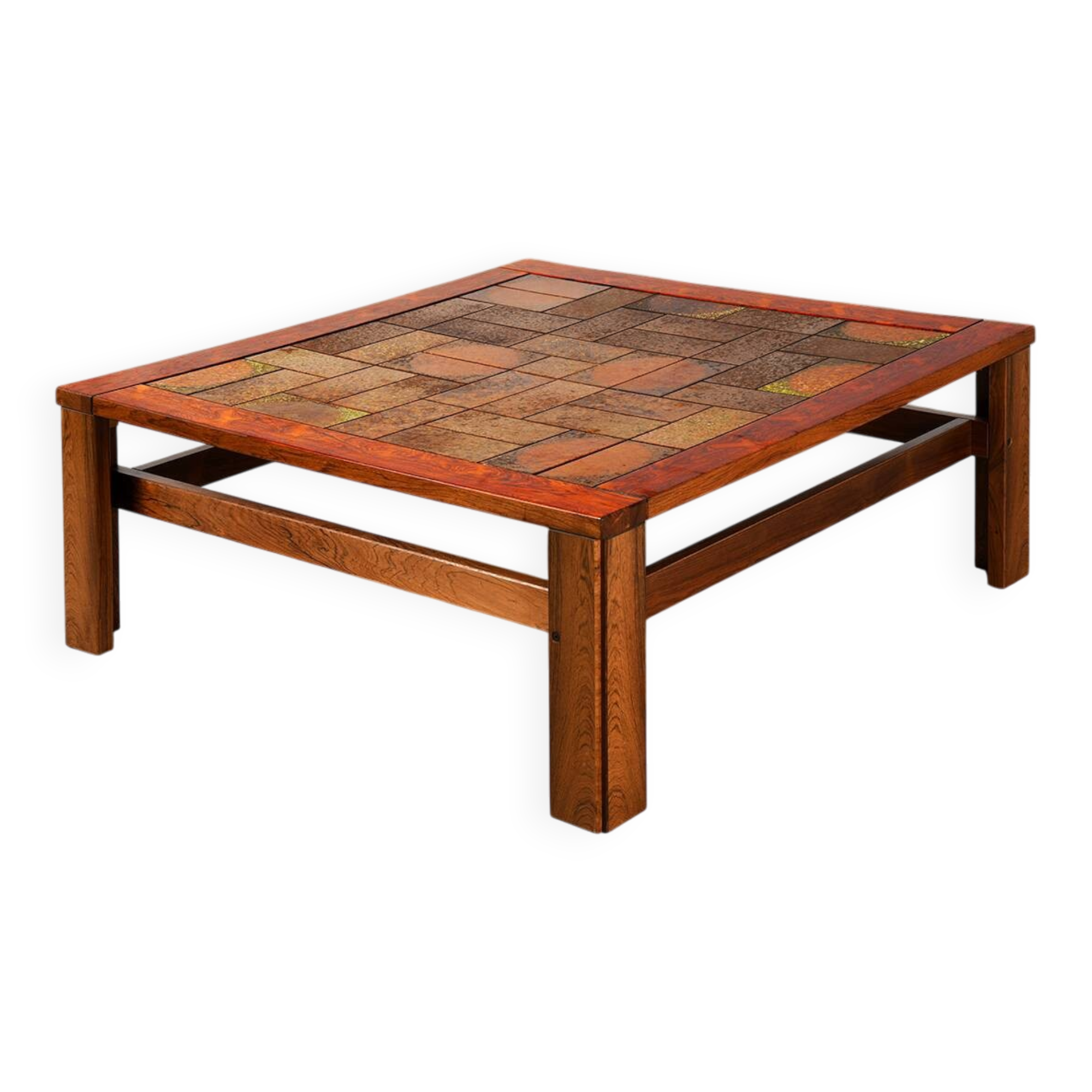 Scandinavian coffee table in rosewood and ceramic